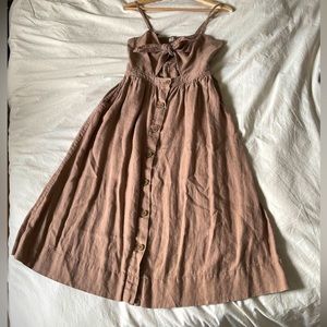 Aritzia tie-front linen dress
